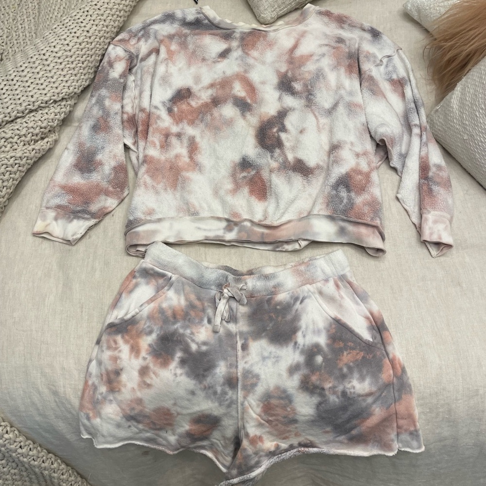 Free People Tie Dye sweatshirt short set small S